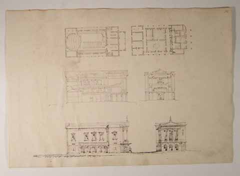 Design for Concert Room: Plans, Sections and Elevations